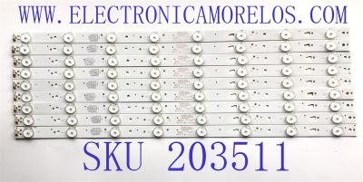 KIT DE LED'S PARA TV HITACHI ((INCOMPLETO SOLO 9 PIEZAS)) / NUMERO DE PARTE LE49D8-01 / 30349008202 / LE49D8-01(A) / 49000M22 / PANEL LSC490FN02-W / MODELO 49C61 / NOTA IMPORTANTE:KIT CONSTA DE 10 PIEZAS EN TOTAL